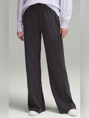 Lululemon Ribbed Softstreme High-Rise Pant 32.5" Wide-Leg Pants - Charcoal